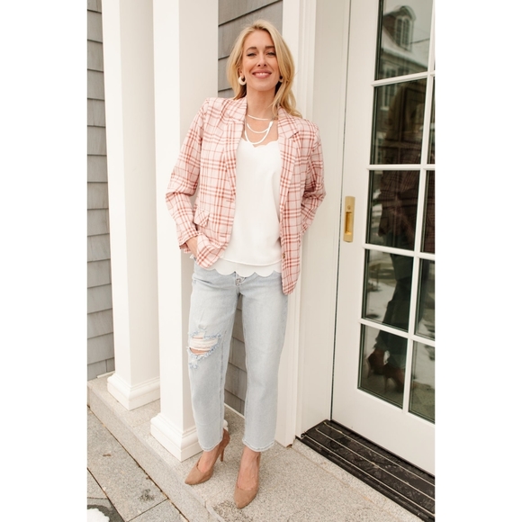 DRESSED IN PLAID BLAZER IN PINK - Picture 5 of 10